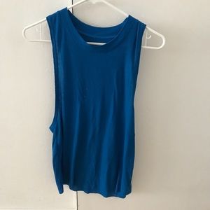 Blue Alo Yoga Ribbed Flowy Tank